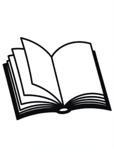 open book clipart black and whitee 1