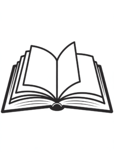 open book clipart black and whitee 2