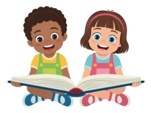 reading open book clipart 3