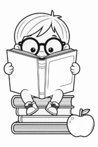 school books clipart black and white 1
