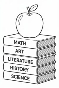 school books clipart black and white 11