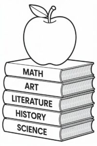 school books clipart black and white 12