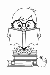 school books clipart black and white 2