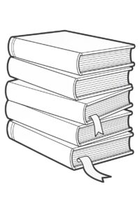 stack of books clipart black and white 1 1