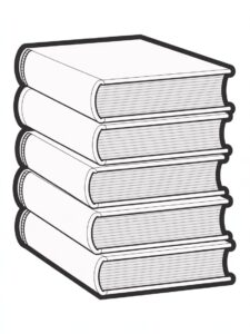 stack of books clipart black and white 1