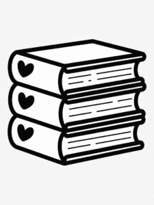 stack of books clipart black and white 10