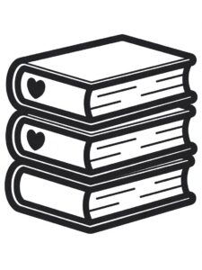 stack of books clipart black and white 11