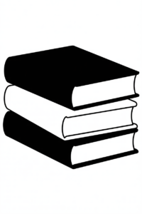 stack of books clipart black and white 12