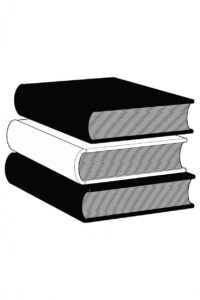 stack of books clipart black and white 14