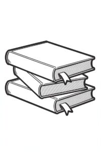 stack of books clipart black and white 16