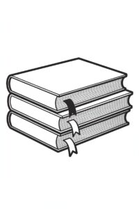 stack of books clipart black and white 17