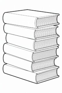 stack of books clipart black and white 4 1