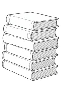 stack of books clipart black and white 5 1