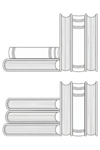 stack of books clipart black and white 6