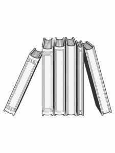 stack of books clipart black and white 7 1