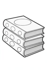 stack of books clipart black and white 8