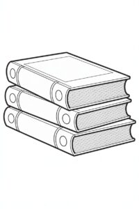stack of books clipart black and white 9