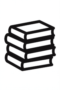 stack of books clipart black and white 9