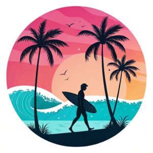 summer sunset clipart 12