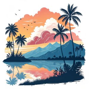 summer sunset clipart 13