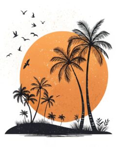 summer sunset clipart 15