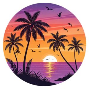 summer sunset clipart 3