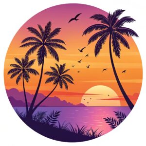 summer sunset clipart 4