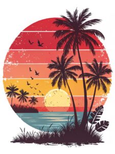 summer sunset clipart 5