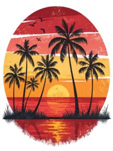 summer sunset clipart 6
