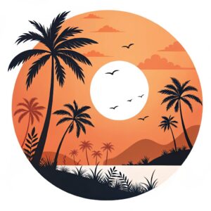 summer sunset clipart 7