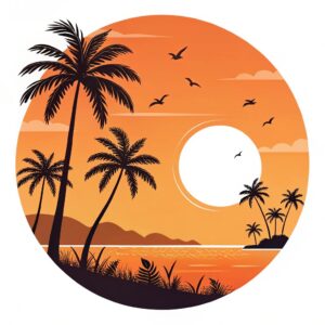 summer sunset clipart 8