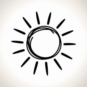 sun clipart black and white 1