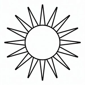 sun clipart black and white 10