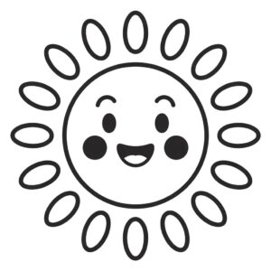 sun clipart black and white 10