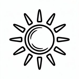 sun clipart black and white 11
