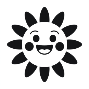 sun clipart black and white 11