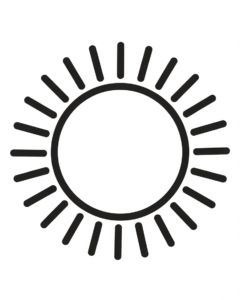 sun clipart black and white 12