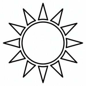 sun clipart black and white 12