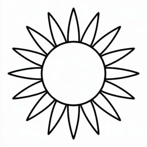 sun clipart black and white 15