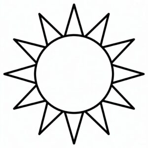 sun clipart black and white 2