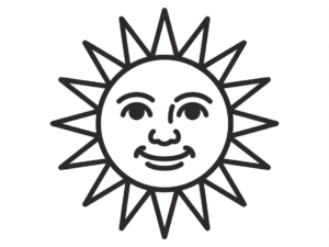 sun clipart black and white 4