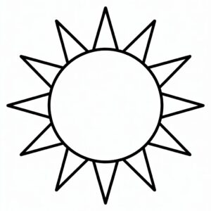 sun clipart black and white 4