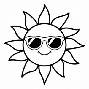 sun clipart black and white 5