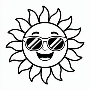 sun clipart black and white 6