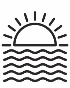 sun clipart black and white 7
