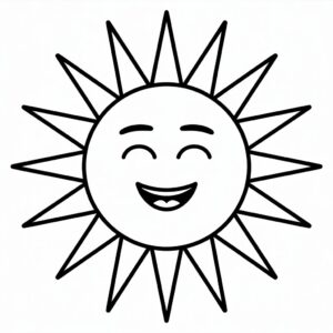 sun clipart black and white 7