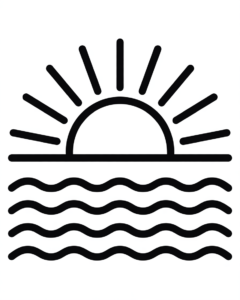 sun clipart black and white 8