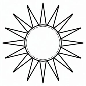 sun clipart black and white 9