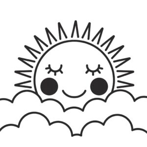 sun clipart black and white 9