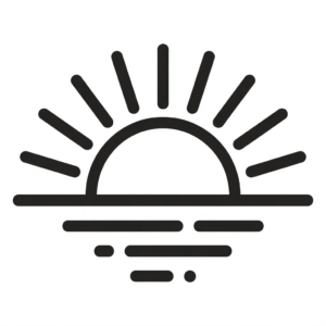 sunrise clipart black and white 10